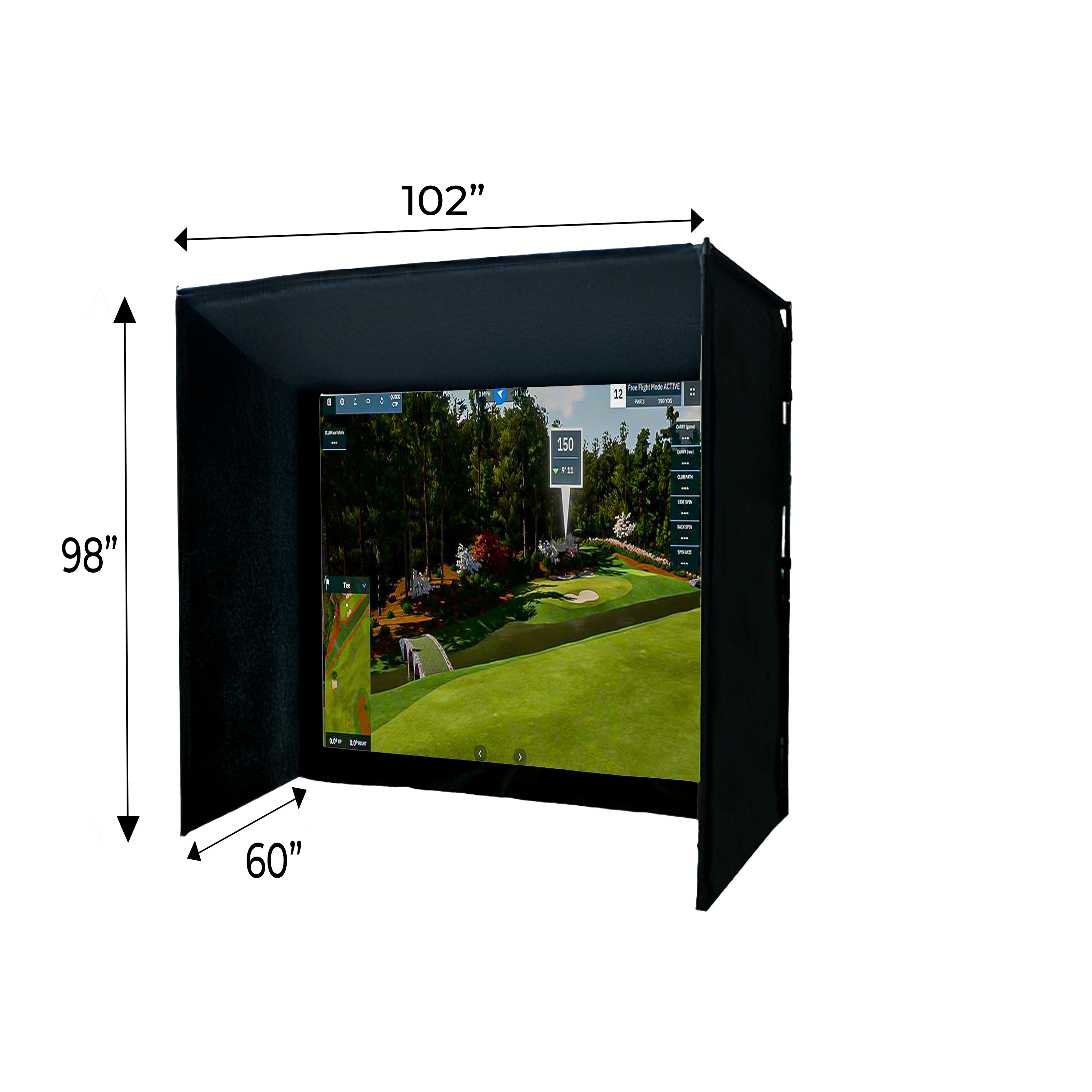 Compact Par 8 Golf Simulator Enclosure - Premium Features