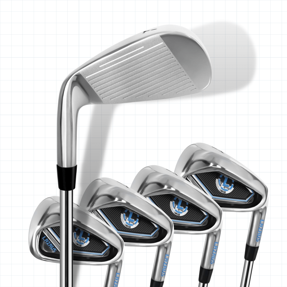 Lazrus Golf 8 pc Set - LAZ2 Driver, 6-PW Irons or 6-PW Hybrids, 52° Wedge, Putter