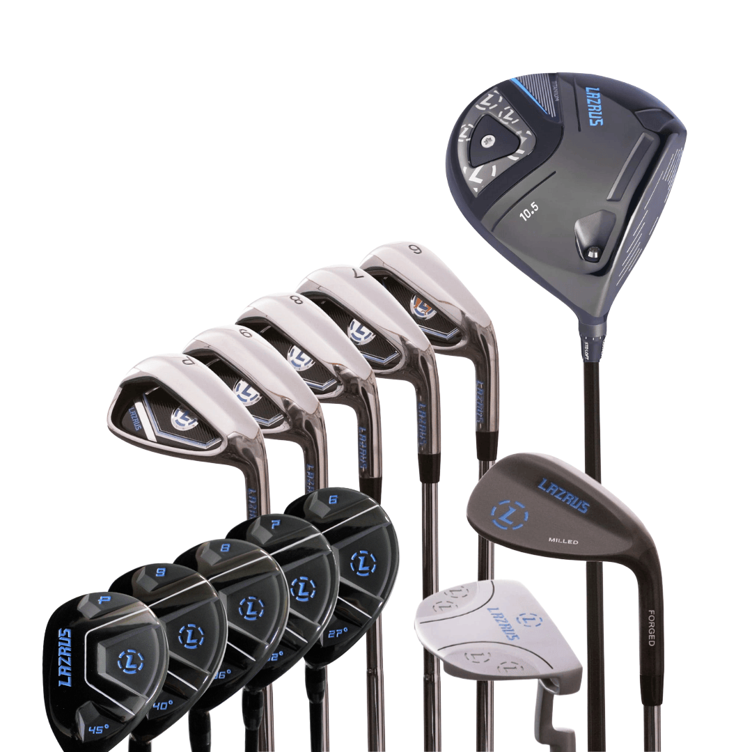 Lazrus Golf 8 pc Set - LAZ2 Driver, 6-PW Irons or 6-PW Hybrids, 52° Wedge, Putter