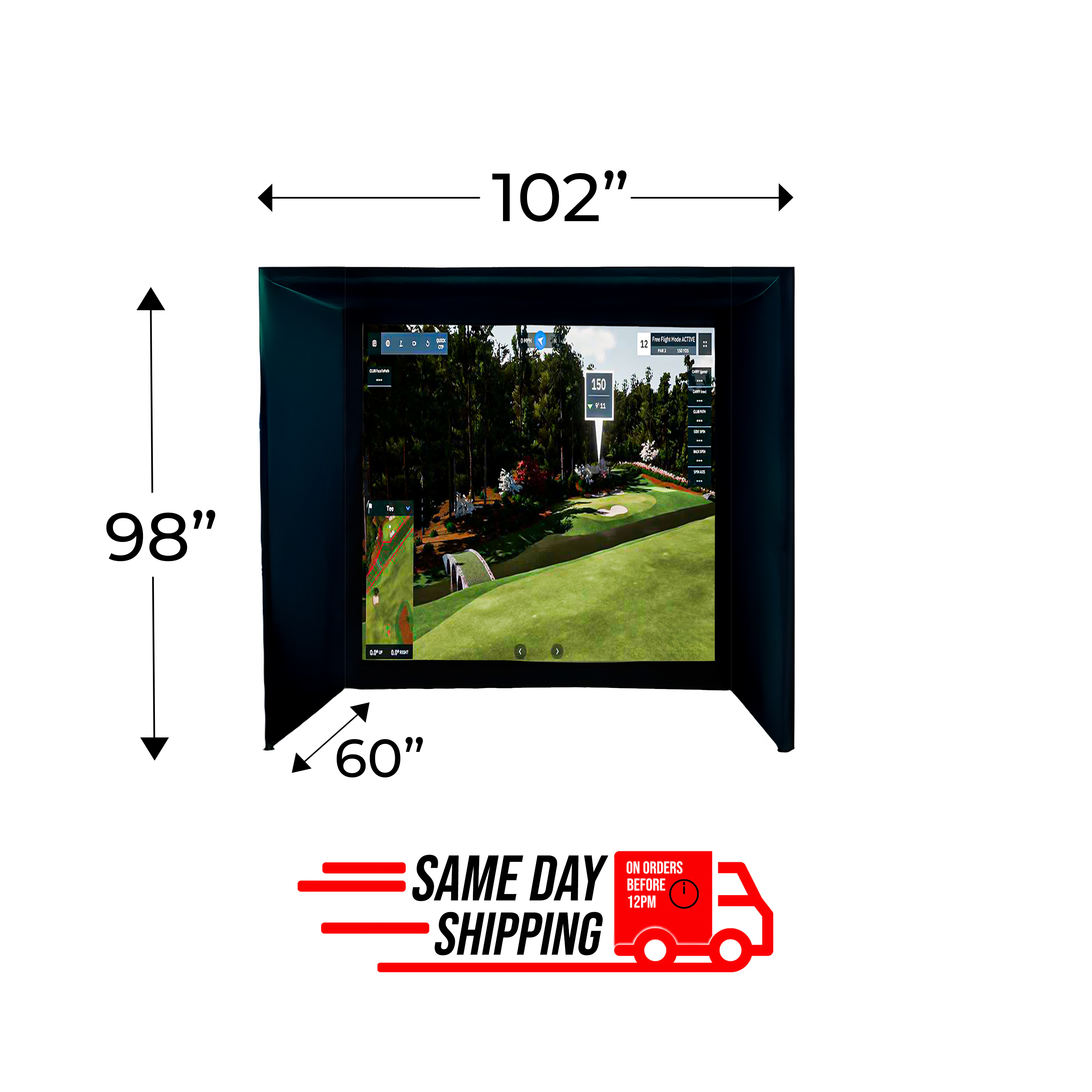 Compact Par 8 Golf Simulator Enclosure - Premium Features