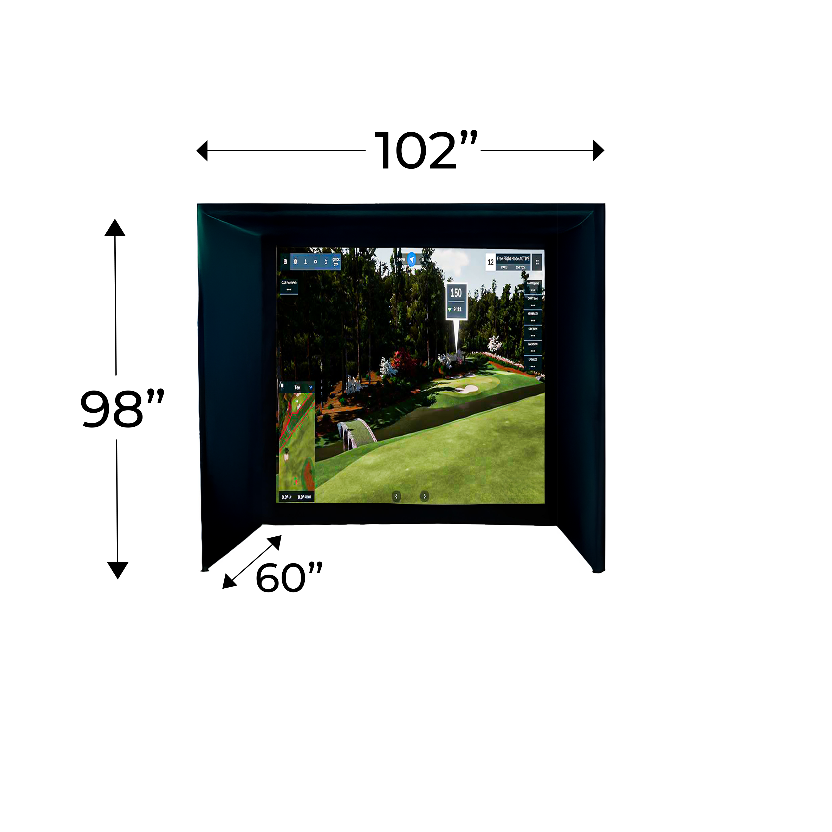 Compact Par 8 Golf Simulator Enclosure - Premium Features