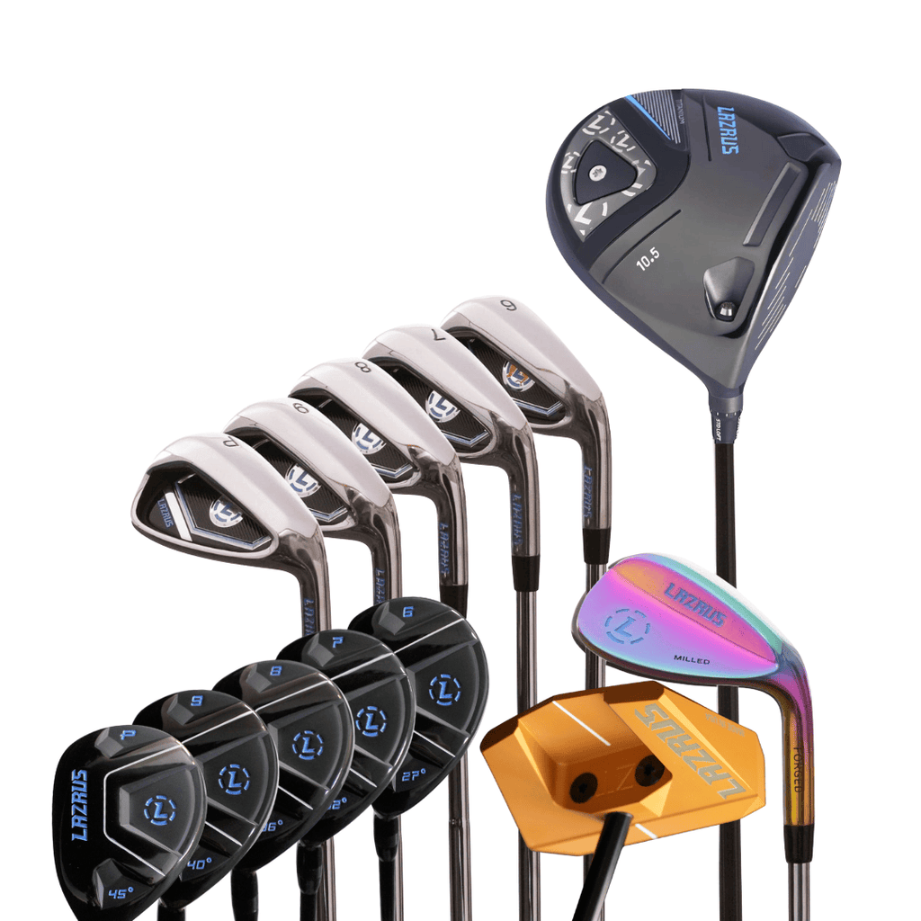 Lazrus Golf 8 pc Set - LAZ2 Driver, 6-PW Irons or 6-PW Hybrids, 52° Wedge, Putter