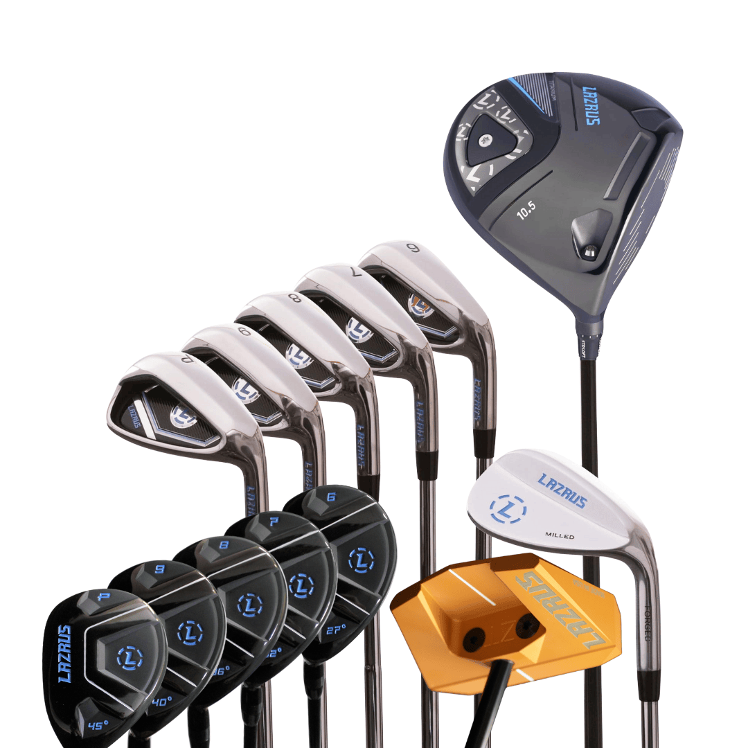 Lazrus Golf 8 pc Set - LAZ2 Driver, 6-PW Irons or 6-PW Hybrids, 52° Wedge, Putter