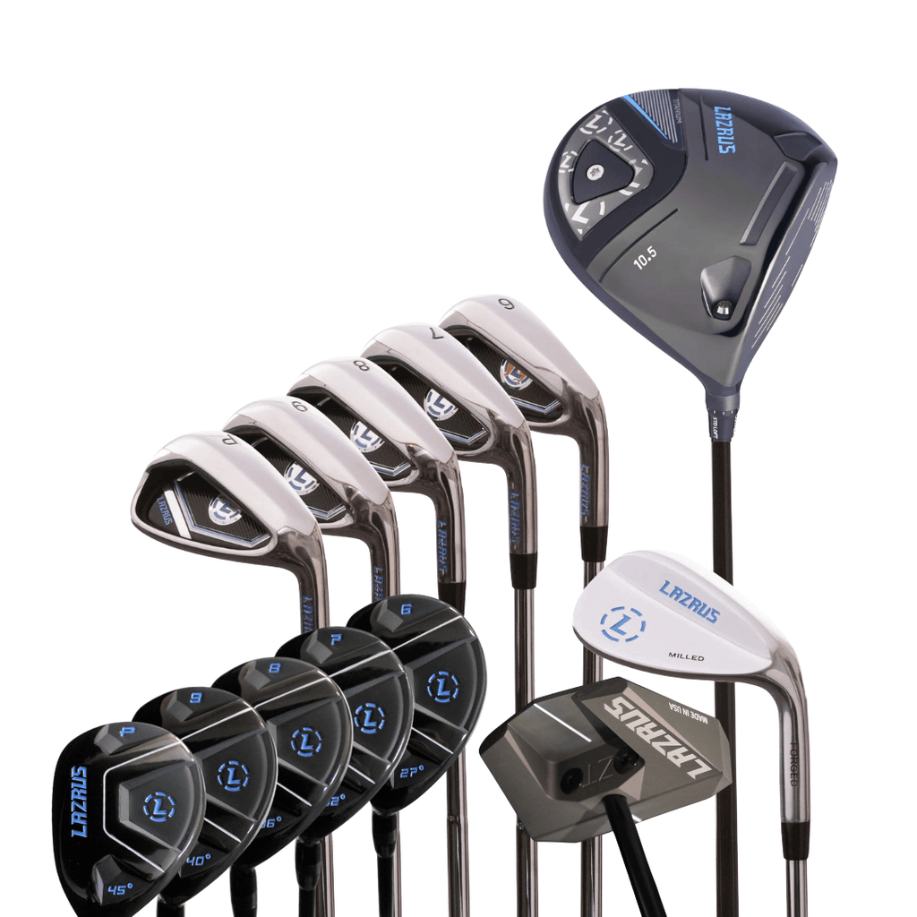 Lazrus Golf 8 pc Set - LAZ2 Driver, 6-PW Irons or 6-PW Hybrids, 52° Wedge, Putter
