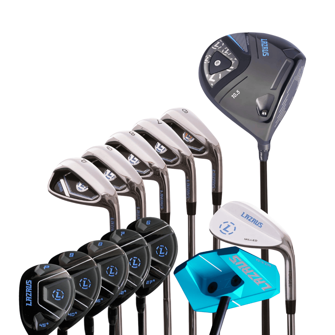 Lazrus Golf 8 pc Set - LAZ2 Driver, 6-PW Irons or 6-PW Hybrids, 52° Wedge, Putter